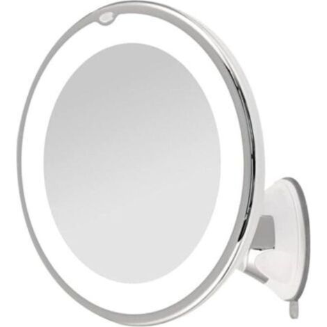 10x Magnifying Shaving Mirror with Light, LED and Lockable Suction Cup Mount 360° Rotation (1/5)