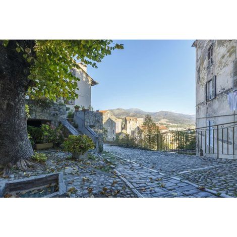 Tableau sur toile vieille rue Corte 30x45 cm - Impression sur Toile Murale Décorative - Image imprimée en HD sur Toile - Toile sur Châssis en Bois FSC - Fabriqué en France (1/4)