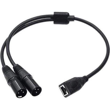 Adaptateur double XLR mâle 3 broches vers RJ45 (1 pièce) câble DMX RJ45 vers double XLR pour contrôleurs DMX-CON et studio d'enregistrement. (1/5)