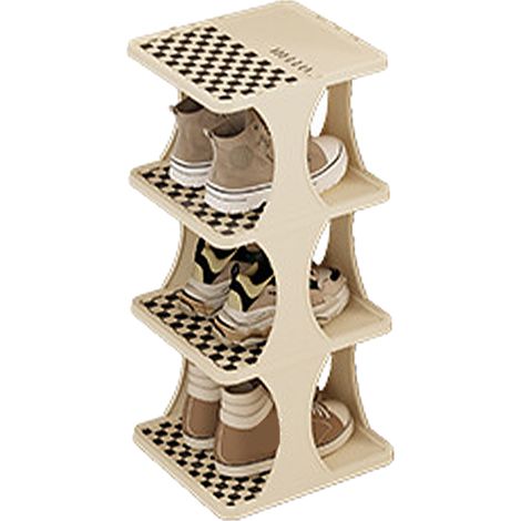 Étagère à chaussures à paires simples, tour d'organisation peu encombrante pour porte de maison, chambre à coucher, 4 couches (1/5)