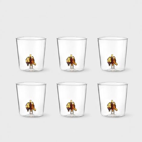 Set 6 bicchieri in vetro decorati artigianali Le Roi (1/3)