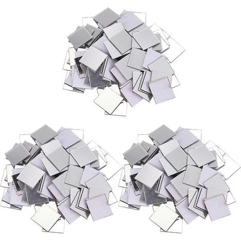 Autocollant mural en carrelage miroir, 300 pièces, autocollant 3d, bâton de décoration de pièce (argent) (1/5)