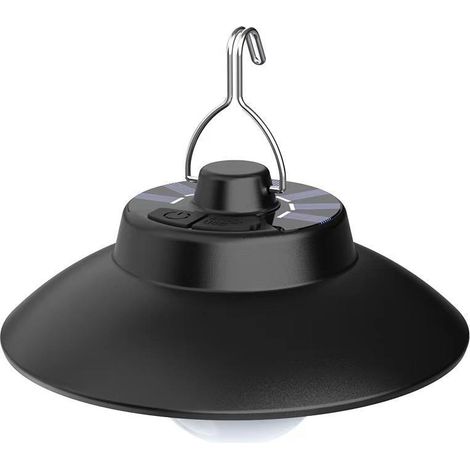 Solare Lanterne Camping Rétro LED Rechargeable –Panneau Solaire Intégré & USB-C, IPX4, 2 Modes, Lumière Chaude