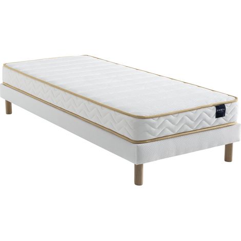 Ensemble matelas mousse, sommier Lune et pieds Aurore 300 - SOMEO 90x190 (1/5)