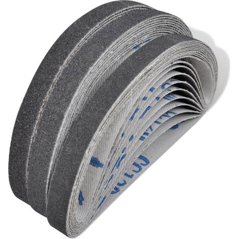 Bandes abrasives pour ponceuses à bande pneumatiques, 30 pièces, 10 x 330 mm (1/5)