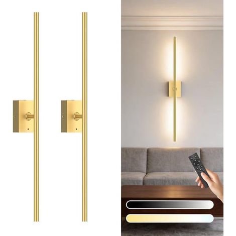 Applique Murale Intérieure, Lampe Murale LED Minimaliste Moderne 8W Appliques Dorées à Longue Bande Simple, nche 6000K, Convient pour Cham (1/5)