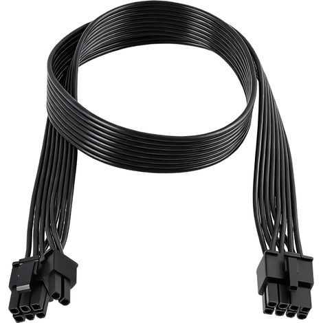 Câble d'alimentation GPU 8 broches ATX mâle vers 6+2 PCIe mâle 60 cm, câble de carte graphique, ligne de module de carte graphique Convient pour connecter un bloc d'alimentation et une carte graphique (1/5)