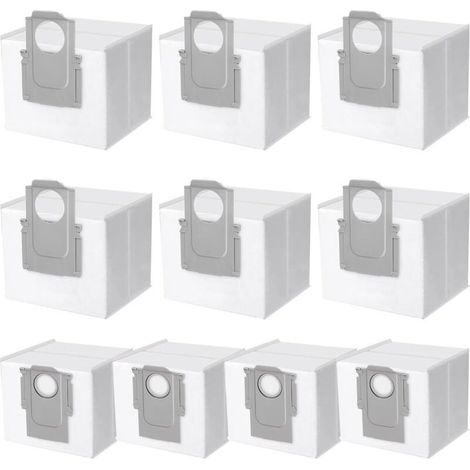 Ulisem10pcs Sacs à Poussière Compatibles avec Roborock S7 MaxV Ultra / S7 Pro Ultra / Q7+ / Q7 Max+ / Q5+/ T8, Sacs d'aspirateur de Rechange Compatibles avec Roborock S7 Station d'Aspiration (1/4)