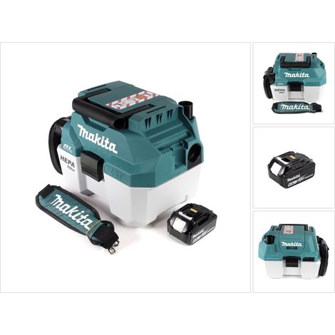 Makita DVC 750 LG1X3 Akku Staubsauger Nass und Trockensauger 18 V tragbar + 1x 6,0 Ah Akku - ohne Zubehör, ohne Ladegerät