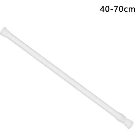 Barre de suspension télescopique multi-usages (40-70 cm) avec ressort, extensible et réglable, idéale pour la salle de bain et la maison. (1/5)