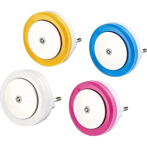 Lumière Nocturne LED 4 PCS avec Capteur de Crépuscule - Fonction d’Atténuation Automatique, Design Compact et Énergétique pour Chambre, Salle de Bains, Cuisine et Couloir, Lumière Indirecte Apaisante