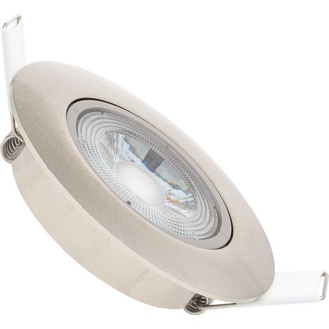 Spot Downlight LED 5W Orientable Rond Coupe Ø 68 mm Nickel Brossé 4000K Blanc neutre (1/4)