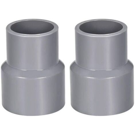 Raccordo riduttore per tubo in PVC da 40 mm x 32 mm, mozzo di accoppiamento DWV, grigio, 2 pezzi