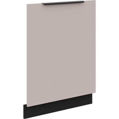 Frontblende für vollintegrierten Geschirrspüler 60 cm Küche ARONA Kaschmir beige matt + Schwarz Küchenzeile Küchenblock Einbauküche (1/4)