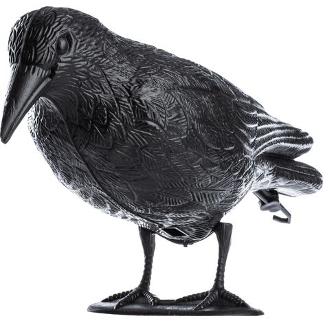 Repousse-oiseaux, Matériau Plastique, Taille XXL, Convient pour une Utilisation Extérieure, Efficace Contre les Pigeons, Imite un Vrai Corbeau (1/5)