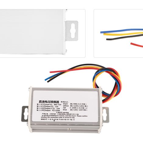 Convertisseur CC 36V-72V vers 12V 10A 120W à quatre fils (1/5)