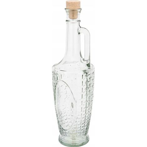 Bouteille en verre avec bouchon de liège de 750 ml pour jus, teintures et conserves, avec poignée