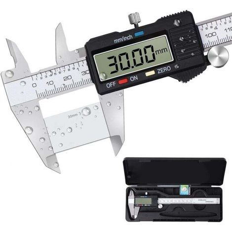 Digital Caliper, Classic Stainless Steel Digital Caliper, Professional Caliper with Large LCD Screen (1/4)