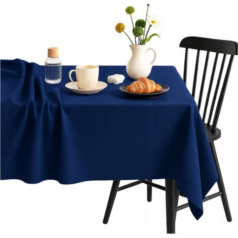 Dekorative Tischdecke, rechteckig, 145 x 320 cm, klassisches Marineblau