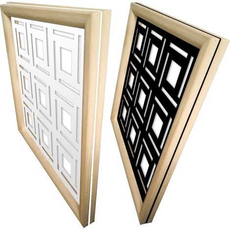 4SIDES - Modules décoratifs en bois et PVC - Couleur : blanc - Dimension : 48x48 cm