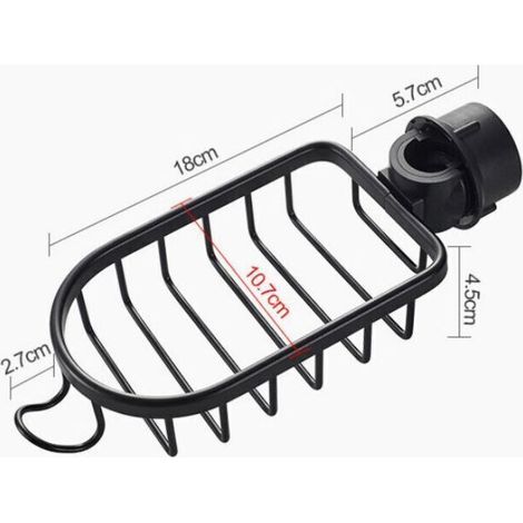 portaoggetti da doccia in acciaio inox, non richiedono foratura, neri, mensola telescopica da bagno in acciaio inox, mensola da doccia, portasapone, asta per doccia (1/3)