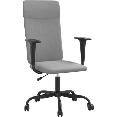 Sedia poltrona computer seduta da ufficio studio regolabile in altezza tessuto grigio chiaro 020024068