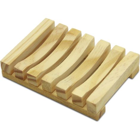 MINKUROW 4 Stück Holzseifenschale Seifenschale Natürlicher Rechteckiger Holzseifenhalter Für Küche Badezimmer Schwammseifenwäscher (1/5)