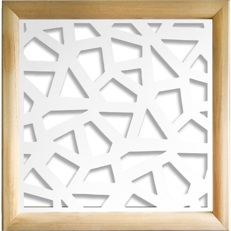 SEGMENTI - Modules décoratifs en bois et PVC - Couleur : blanc - Dimension : 73x73 cm