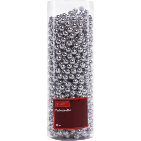 TrendLine Perlenkette bruchfest, langlebig 10 m silber Weihnachtsdeko (1/2)