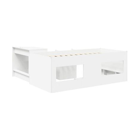 Lit haut pour enfant (avec bureau), ensemble 2 pièces, blanc, pour chambre, décor moderne, facile à assembler (1/5)
