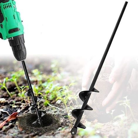 Schneckengetriebebohrer für Pflanzarbeiten, Gartenpfahlbohrer mit rutschfestem Sechskantantrieb, Schnell-Spiral-Pflanzwerkzeug zum Pflanzen von Blumenzwiebeln (1/5)