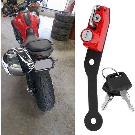 Crochet de fixation pour antivol de casque en alliage d'aluminium, compatible avec YAMAHA MT-07 FZ-07 FJ-07 (rouge) (1/4)