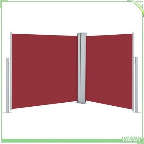 Auvent latéral rétractable - FAFEICY - 48453 - Rouge - 120 x 600 cm - Enroulement automatique (1/5)