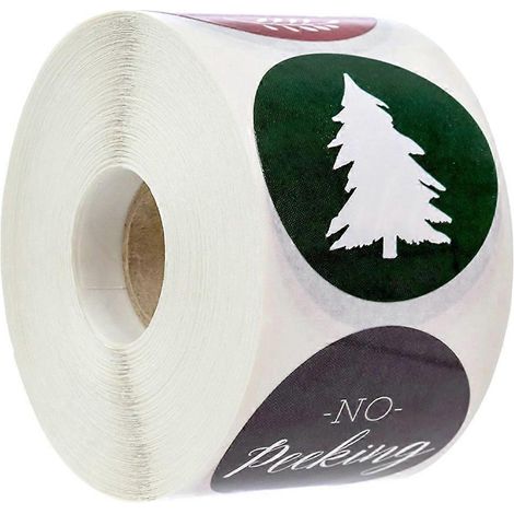 1 rouleau d'autocollants de 2,5 cm pour emballages de Noël - Étiquette de Noël-2.5x2.5cm (1/2)
