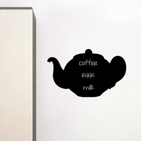 Sticker ardoise tableau noir - stickers muraux adhésif effaçable - GRANDE THÉIÈRE - 40x65cm (1/4)