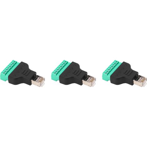 Lot de 3 adaptateurs à vis RJ45 (filetage femelle RJ45 vers connecteur réseau 8 broches) sans soudure (1/5)