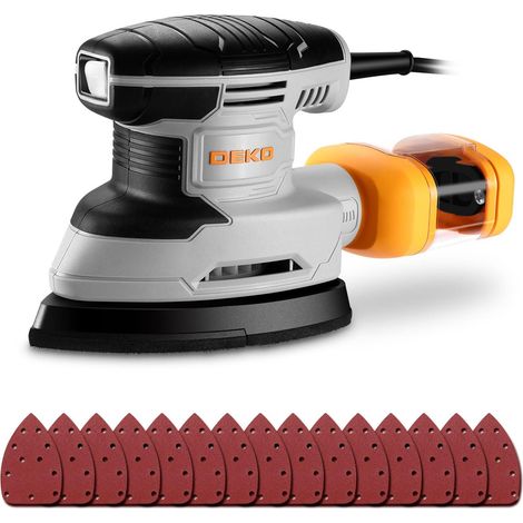 Ponceuse Triangulaire 180W - Ponceuse Electrique 13000 RPM avec Dépoussiéreur et 15 Abrasifs - Ponceuse Bois Idéale pour Ponçage, Polissage, Travail du Bois - Ponceuse Vibrantes (1/5)