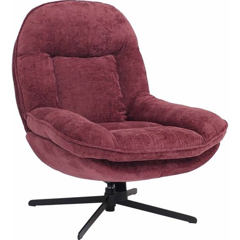 Fauteuil relax HWC-P32, fauteuil TV Suspension Nosag Fauteuil rembourré, pivotant Métal Tissu/textile Chenille (370 g/m2 (1/5)