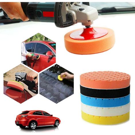 Tampon Polissage - Lot De 5 Tampons En Éponge 150 Mm - Pour Polissage Automobile Et Meubles - 6 Pouces (1/5)