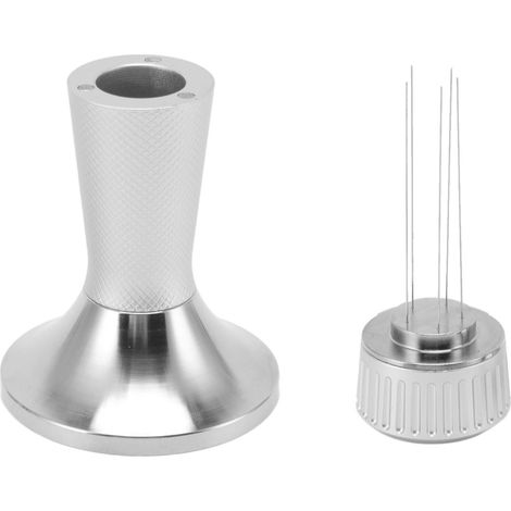 Tampon et Agitateur à Café 2 en 1 Acier Inoxydable 58,3 mm avec Aiguille de Distribution Argenté pour Cuisine (1/5)