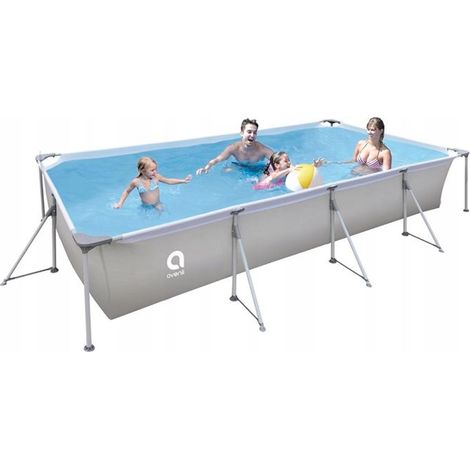 Piscina con estructura AVENLI gris 394x207x80 (1/3)