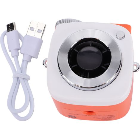 Mini ventilateur portable à 199 vitesses, affichage numérique, idéal pour le bureau, les voyages, les concerts (orange). (1/5)