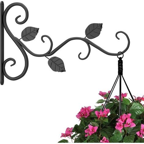 Crochet mural pour plantes - noir (30 x 18,5 cm) - Métal - Suspensions pour plantes (1/5)