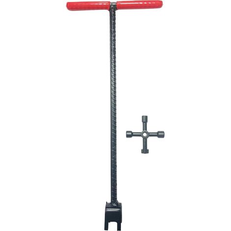 Clé pour compteur d'eau Clé à vanne en T ergonomique et antidérapante Clé de vanne d'arrêt Pour l'Irrigation, l'Extérieur, le Camping, Arrière-cour, le Jardin, Pelouse, Construction, Maison (1/5)