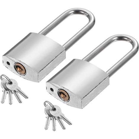 15/16 Inch (24.5mm) Cadenas Renforcé, 2Pcs Acier Allié Cadenas Haute Sécurité avec 8 Clés pour Porte Entrepôt Conteneur d'transport Porte de Stockage Fenêtre (H:60mm) (1/5)