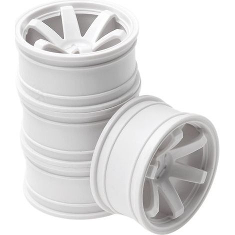 jantes blanches 52x26 mm pour voiture de drift sur route 1/10 (TT02), compatibles avec les modèles TT02. (1/5)