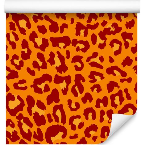 Papier peint imitation peau d'animal orange, pêche et or, 50 x 1000 cm (1/4)