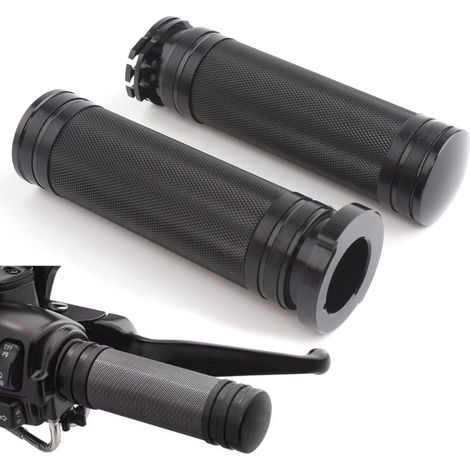 Convient aux poignées de guidon CNC pour motos Harley-Davidson, 25 mm, poignées de guidon moletées. (1/5)