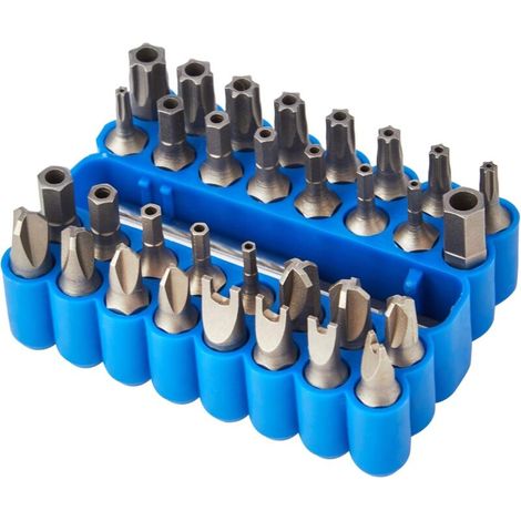 Draper 33-teiliges Sicherheitsschraubendreher-Bit-Set, 1/4-Zoll-Metrisches Schraubendreher-Set, 25-mm-Präzisions-Handwerkzeugzubehör, Robuster Aufbewahrungskoffer 82406
