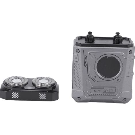 Mini tondeuse électrique à perles, batterie 400 mAh, compacte, portable et sans fil, idéale pour les voyages (gris). (1/5)